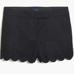J. Crew Women's Black Scalloped Shorts